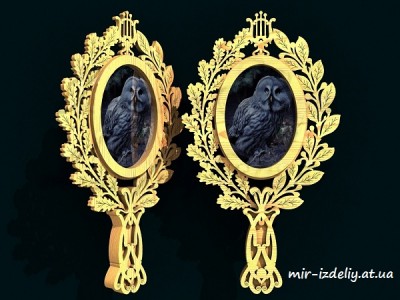 Ручное зеркало с Арфой из фанеры