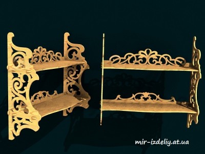 Полочка на два яруса два витка из фанеры