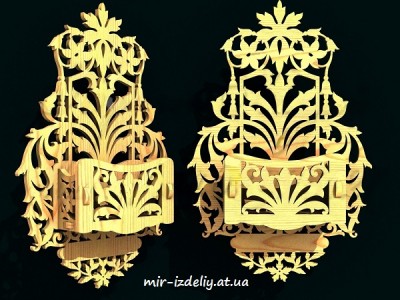 Настенный карман Вьющийся цветок из фанеры