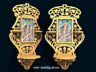 Фоторамка на два яруса в цветах из фанеры