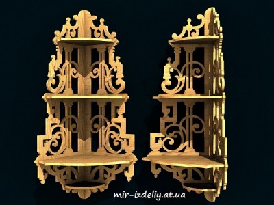 Полочка угловая на четыре яруса из фанеры