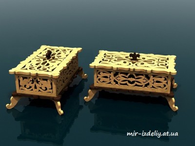 Шкатулка прорезной витой узор из фанеры