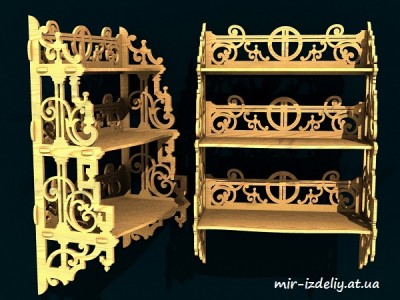 Полочка прямая на три яруса из фанеры