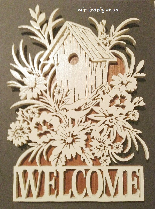 Накладка Welcome из фанеры