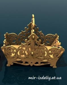 Корзинка ажурная на два отдела из фанеры