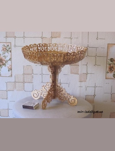 Ваза круглая ажурная из фанеры