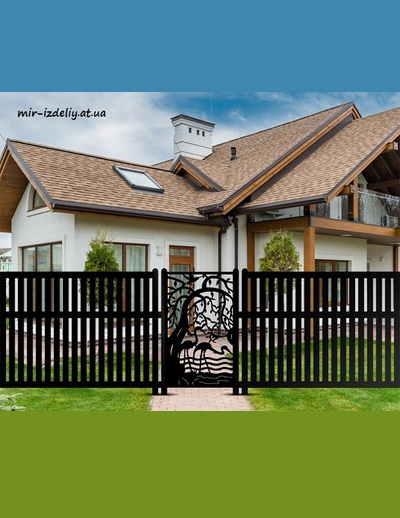 Узор с цаплями для калитки
