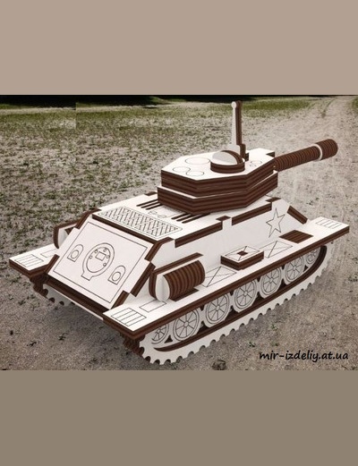 Танк Т-34 простой сложности из фанеры