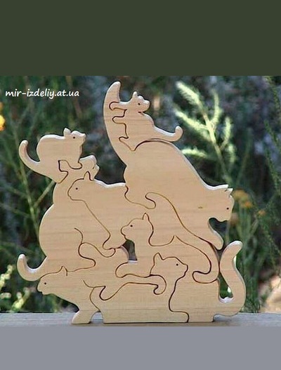 Пазл Много кошек из фанеры
