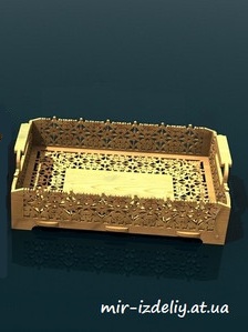 Поднос с множеством маленьких цветов из фанеры