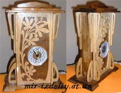 Часы ветка каштана из фанеры