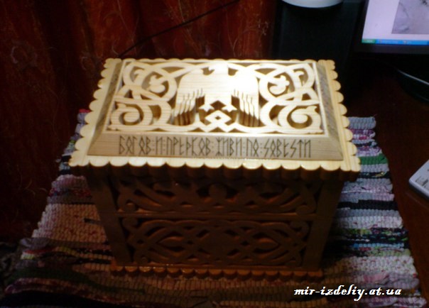 Шкатулка с орлом из фанеры