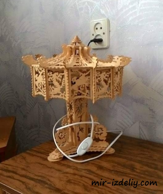 №4045 - Лампа настольная Дракон и Птица из фанеры