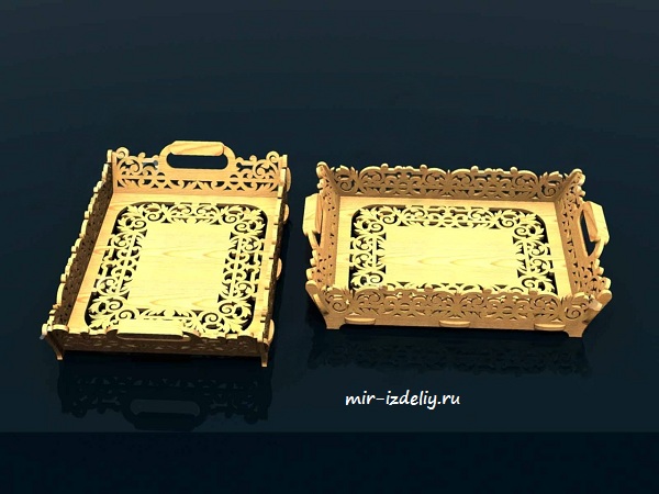 Поднос ажурное дно из фанеры