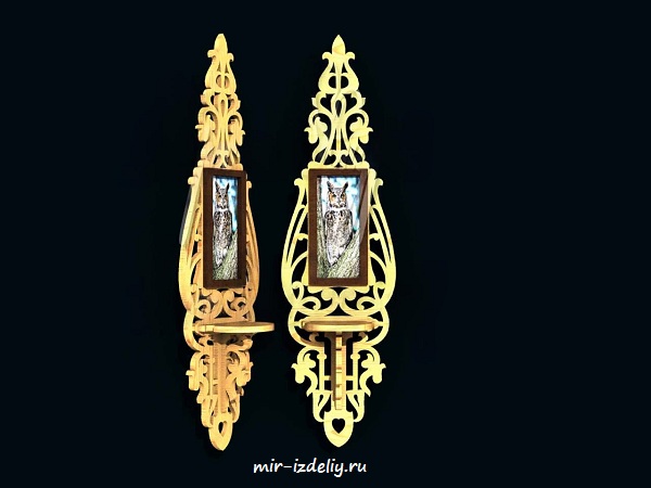 Полочка узкая с большой фото из фанеры