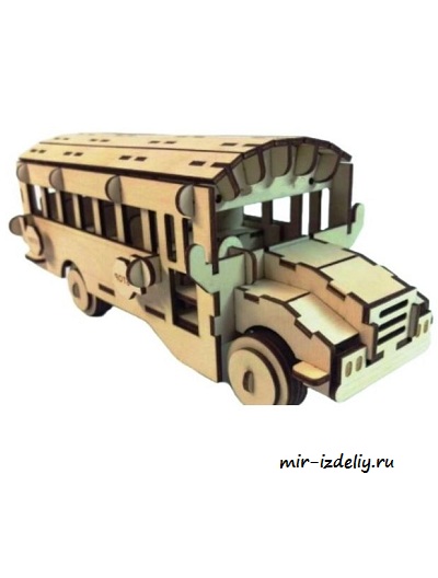 чертеж школьного автобуса для выпиливания лобзиком