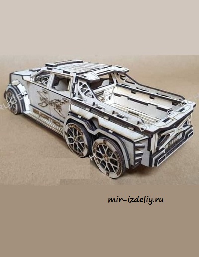 чертеж сложного пикапа для выпиливания лобзиком