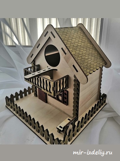 чертеж скворечника в сад для выпиливания лобзиком