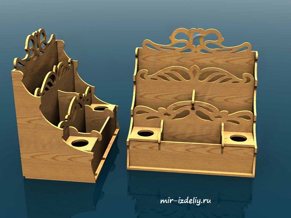 Органайзер-подстака на 3 отдела из фанеры