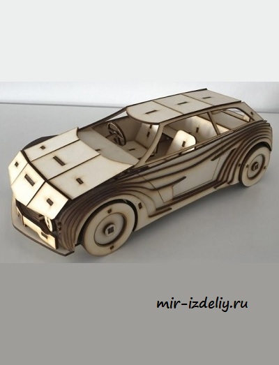 чертеж автомобиля Volkswagen для выпиливания лобзиком