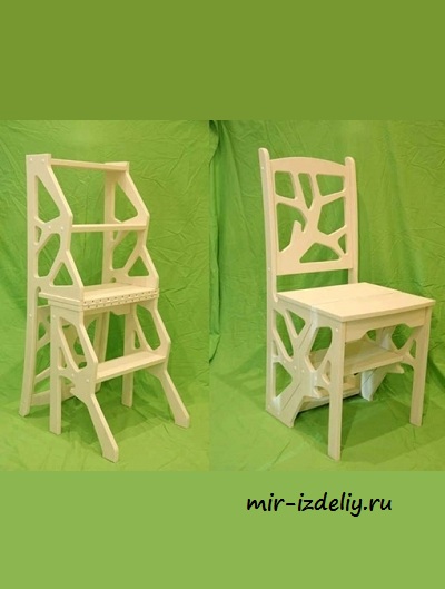 чертеж стула и стремянки для выпиливания лобзиком