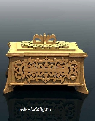 чертеж шкатулки вензеля для выпиливания лобзиком