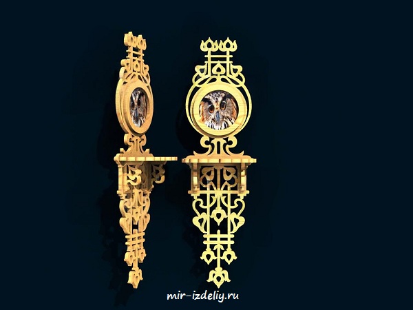 Полочка узкая с круглой фото из фанеры