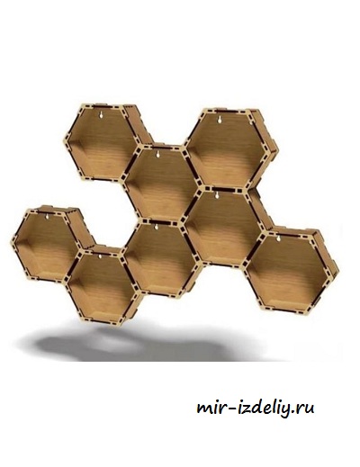чертеж полочки медовой соты для выпиливания лобзиком