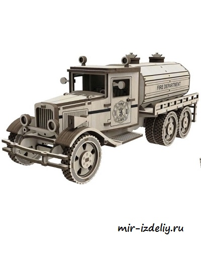 чертеж пожарного атомобиля для выпиливания лобзиком