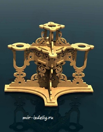 чертеж подсвечника для выпиливания