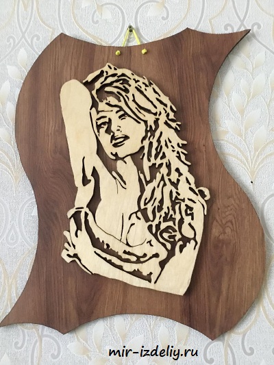 Чертеж: Панно БРИЖИТ БАРДО из фанеры для выпиливания лобзиком