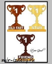 Чертеж: Трофей №1 из фанеры для выпиливания лобзиком