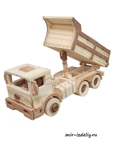 Чертеж: Самосвал Volkswagen из фанеры для выпиливания лобзиком
