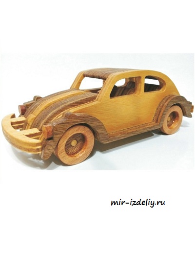 Чертеж: WOLKSWAGEN BEETLE из фанеры для выпиливания лобзиком
