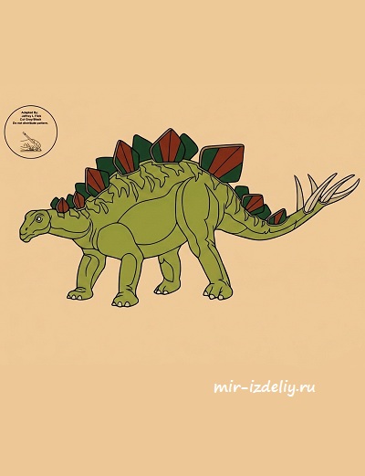 Чертеж: Стегозавр интарсия для выпиливания лобзиком