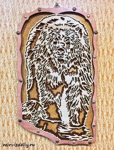 Чертеж: Панно Медведь нихромом из фанеры
