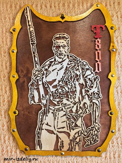 чертеж панно терминотора для выпиливания лобзиком