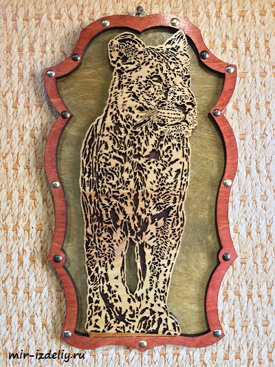 чертеж панно гепарда для выпиливания лобзиком