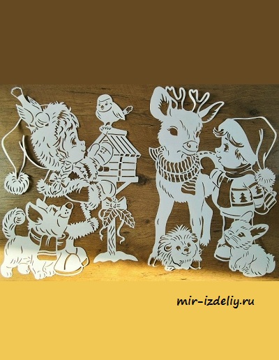 Чертеж: Панно Зима из фанеры