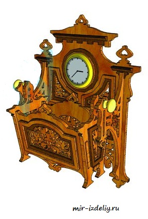 чертеж часов для выпиливания лобзиком