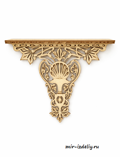 Чертеж: Полочка настенная три листа из фанеры для выпиливания лобзиком