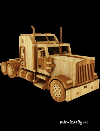 Чертеж: Грузовик KENWORTH TRUCK из фанеры для выпиливания лобзиком