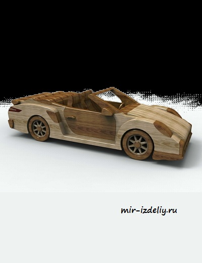 Чертеж: Автомобиль Porsche 911 Turbo Cabriolet для выпиливания лобзиком