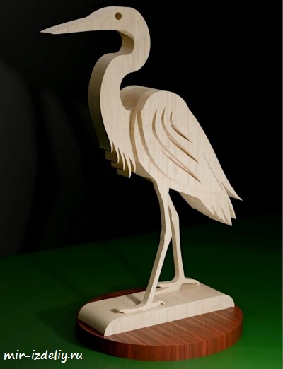 чертеж аиста для выпиливания лобзиком