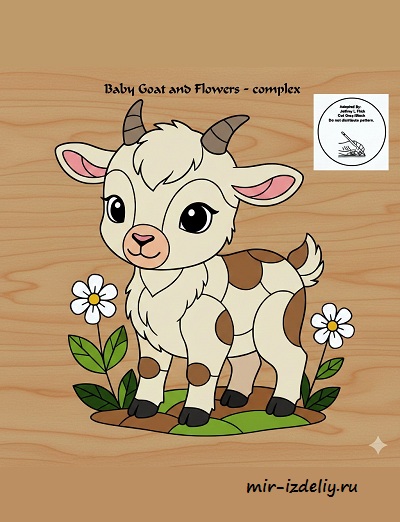 чертеж козленка в цветах интарсия