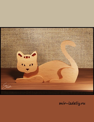 чертеж кошки для выпиливания лобзиком