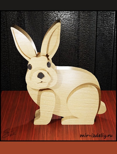 чертеж кролика для выпиливания лобзиком