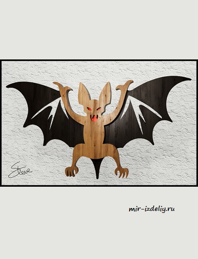 чертеж летучей мыши для выпиливания лобзком