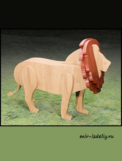 чертеж льва для выпиливания лобзиком