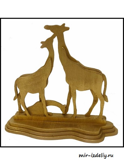Чертеж: 3D-семья жирафов (многослойная) из фанеры для выпиливания лобзиком